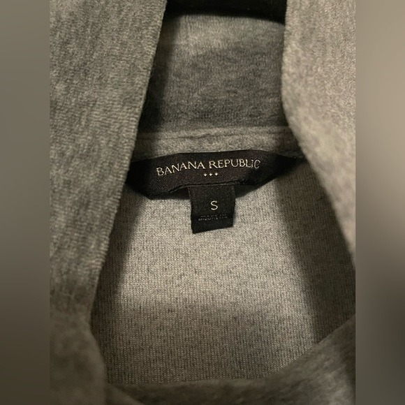 Banana Republic Grey Velour Mock Neck S - Picture 4 of 6